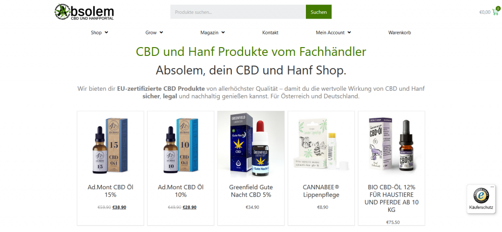 Bewertungen CBD Hanf Shop Absolem