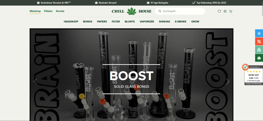 Bewertungen für Chillhouse Headshop